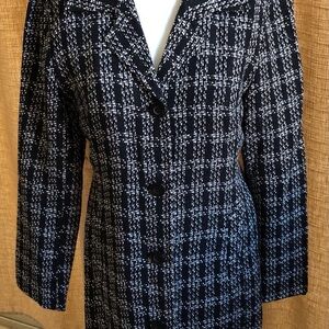 John Paul Richard Women’s Lightweight Coat Size 4 Plaid Black & White-Used